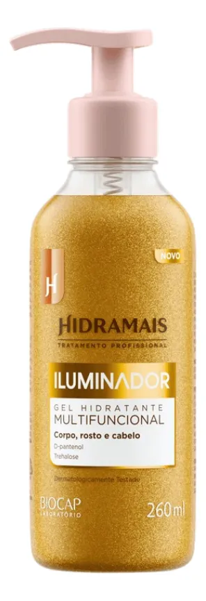 Gel Hidratante Iluminador Corporal Multifuncional Corpo Rosto Cabelo Hidramais 260ml