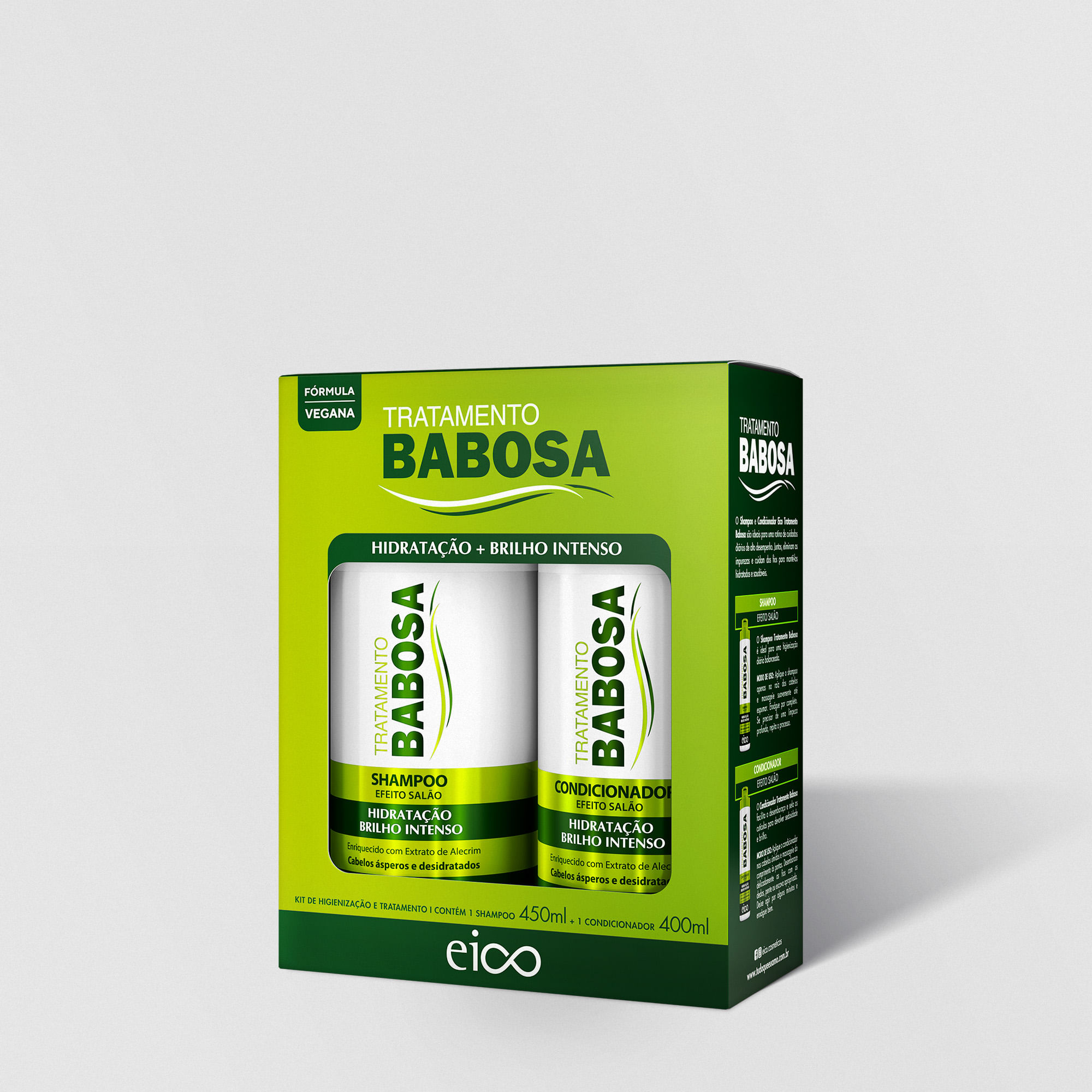 Kit Shampoo 450 ml + Condicionador 400 ml Eico Babosa Aloe Vera