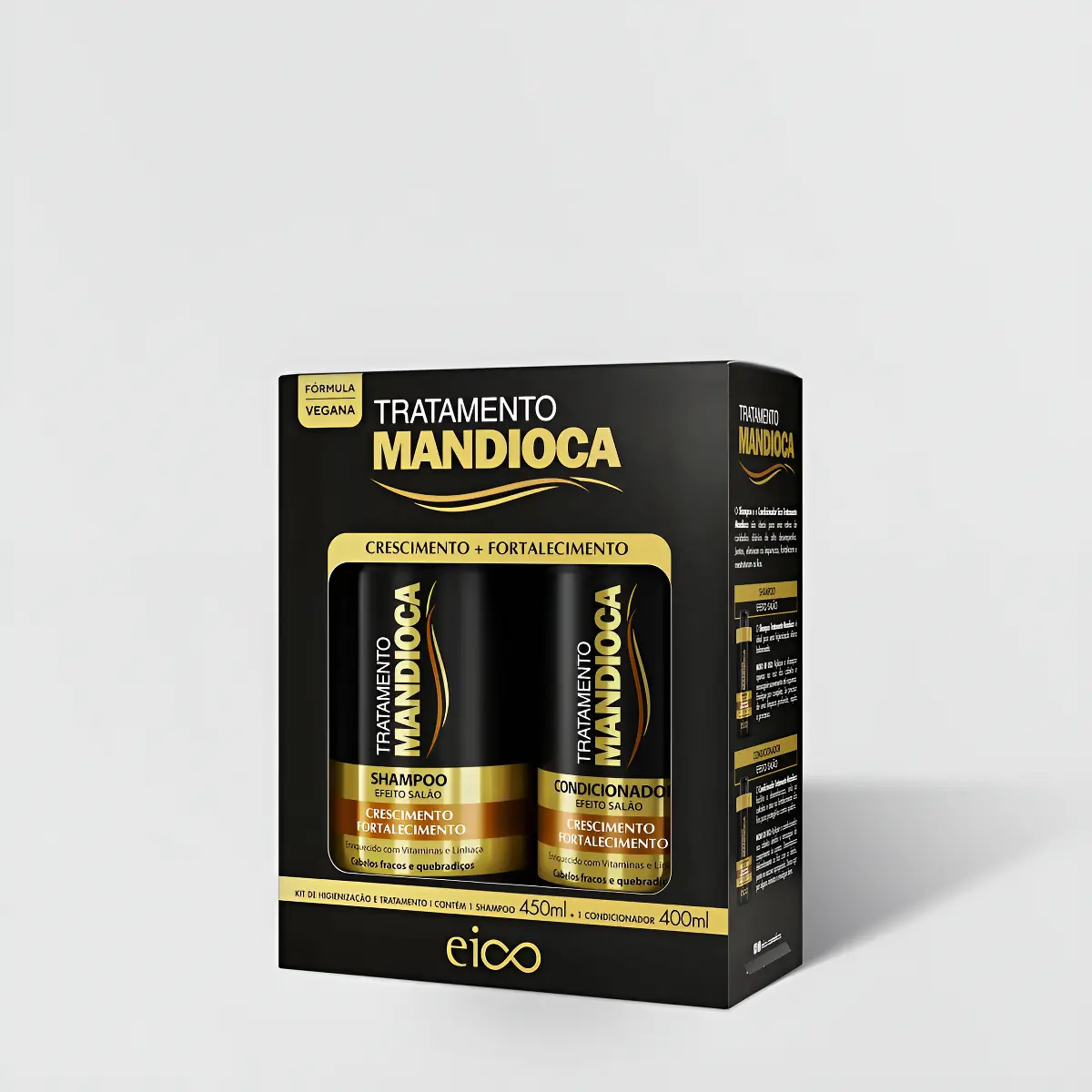 Kit Shampoo E Condicionador Mandioca 450ml Eico