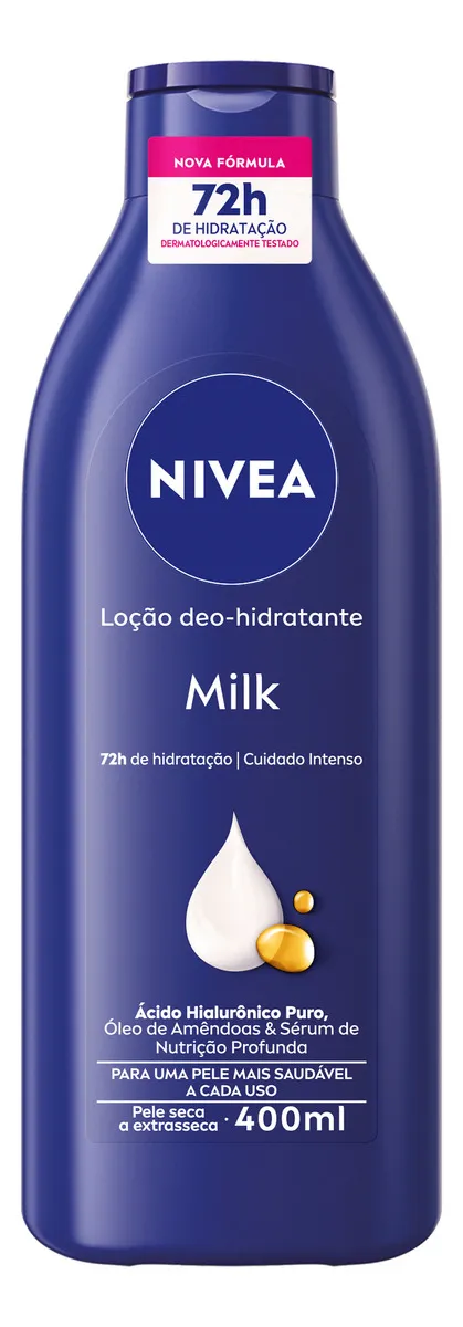 Loção Deo-Hidratante Milk 400ml, Hidratação Profunda 72h - NIVEA